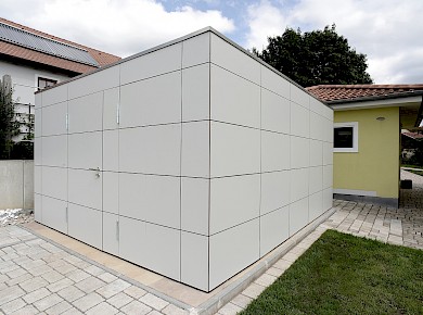 Gartenhaus Geräteschuppen mit HPL-Fassadentafeln