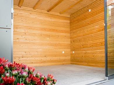 Gartenhaus 3in1: Garage, Sauna, Geräteraum