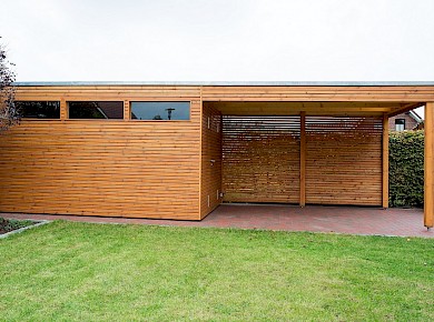 Gartenhaus Woody mit Vordach