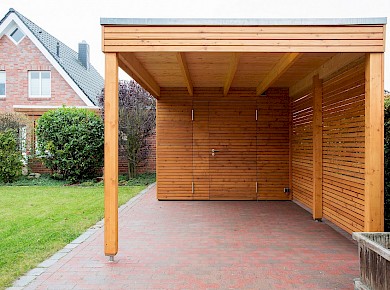 Gartenhaus Woody mit Vordach