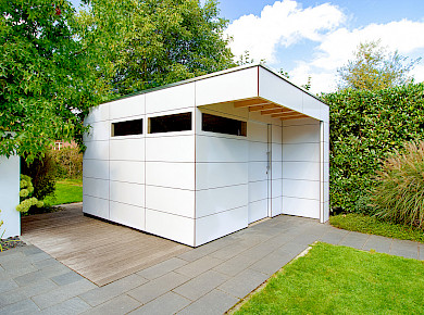 Gartenhaus Puuro mit Vordach